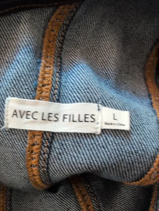 Avec Les Filles Dark Blue Denim Midi Dress - Picture 6 of 7